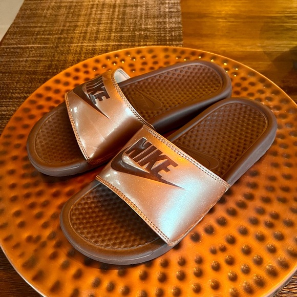 Nike Chocolate Brown and rose gold Slide Sandals - Women’s - Picture 2 of 3